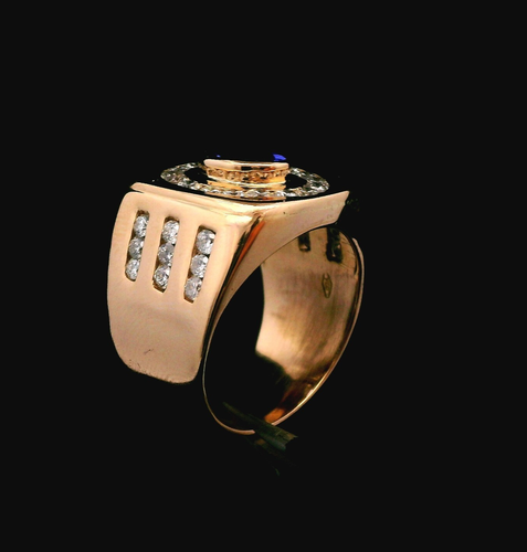 18KT Yellow Gold Tanzanite & 0.50cttw Diamond Ring – Size 8 - 12.14g - Picture 6 of 9