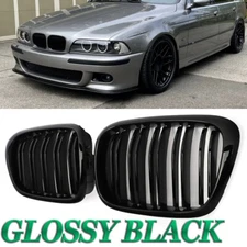 For BMW 5 Series E39 525i 530i M5 1999-03 2PCS Front Bumper Kidney Grille Grill