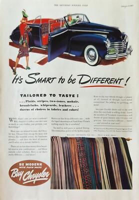 1941 Chrysler Blue Car Vintage Ad Its smart to be different tailored to taste
