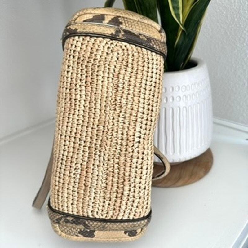 Coach Python Straw Natalie Tote - image 4