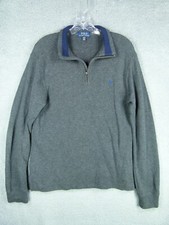Polo Ralph Lauren Boys XL 18-20 Gray Longsleeve Pullover 1/4 Zip w/ Blue Pony