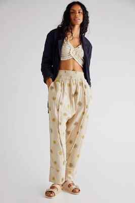 Free People Beach Rocker Embellished Harem Pants S 6 Women's Casual NEW 41036