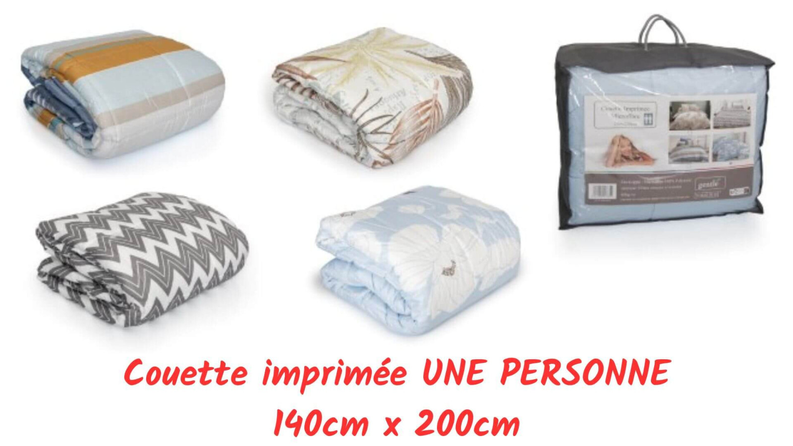 Couette imprimée pour chambre enfant lit une personne 140x200 cm