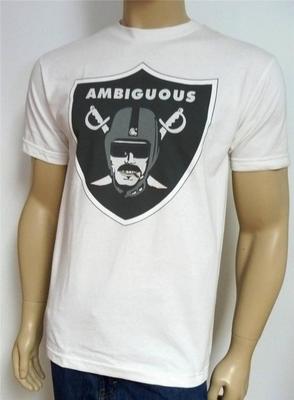 Ambiguous Blublocker Nation Raiders Graphic Tee White Crew T-Shirt New NWT Mens