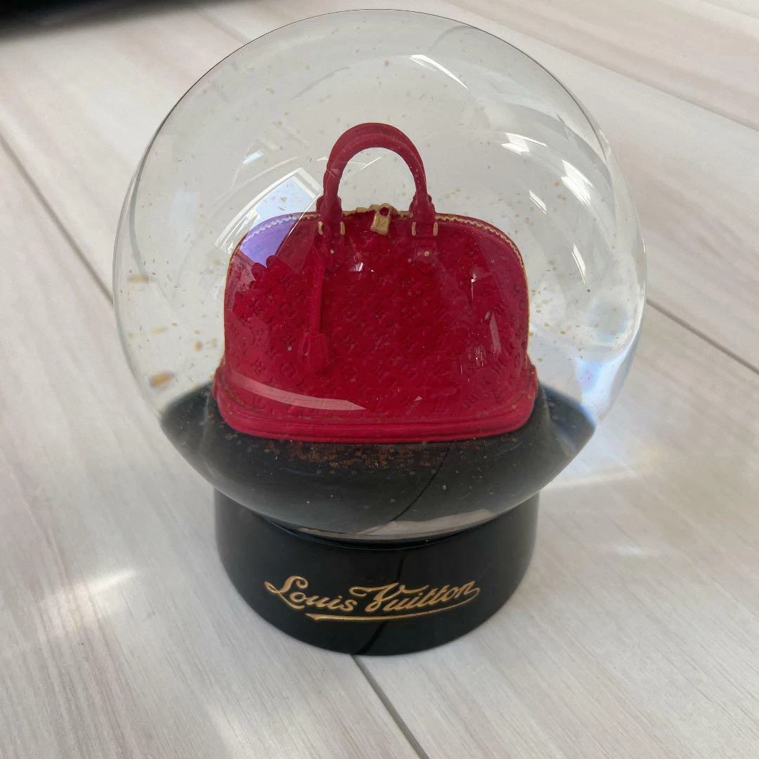 LOUIS VUITTON Snow Globe Dome Object Alma Novelty Ornament Limited Used red