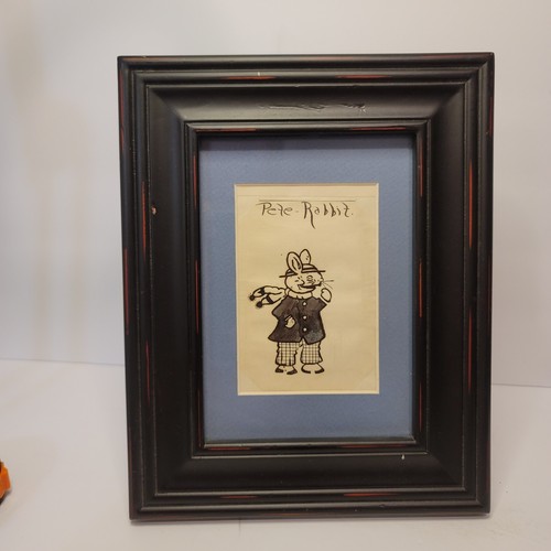 1930s Peter “Pete” Rabbit Original Pen and Ink Drawing Easter Cryptic 3”x4.5” - Picture 8 of 18