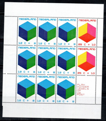 Niederlande 1970 Mi. Bl. 9 Zettel 100% Neu ** FÜR DAS KIND, Würfel