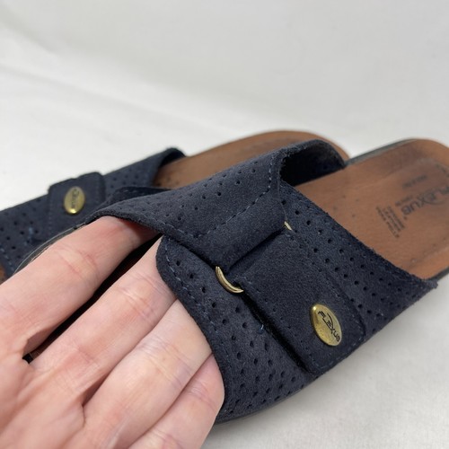 Flexus by Spring Step Kea Sandals Womens EU 36 US 5.5-6 Navy Slide Leather Italy - Picture 10 of 12