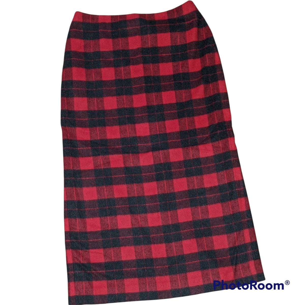 【BAON】Dines banding check long skirt Size 12 Nine & Co Buffalo Check Plaid Skirt Maxi Wool Blend