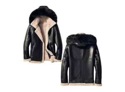 NEW Men's Real Sheepskin Shearling Bomber B3 Bomber Raf Aviator Leather Jacket
