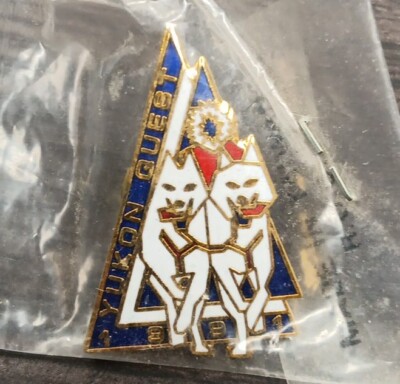 1991 Yukon Quest Pin's International Chien Race Sled Huskies Rare
