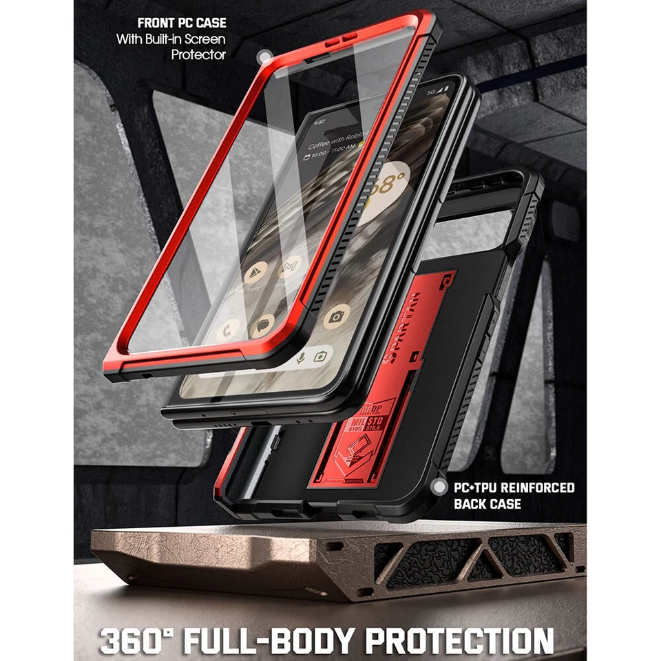 Poetic 适用于谷歌 Pixel Fold 2023 保护壳带支架铰链保护红色 — 第 3/4 张图片