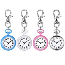 Clip-On Quartz Keychain Key Ring Watch for Backpack Belt Outdoors Nurse Watches