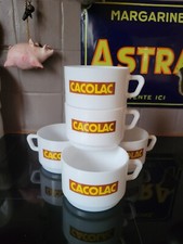 LOT 5 TASSES ARCOPAL CACOLAC BOISSON LACTÉE CACAO CHOCOLAT BISTROT CAFÉ VINTAGE