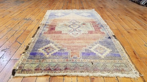 Vintage 1950-1960s Turkish Tribal Rug 1'8" × 3'
