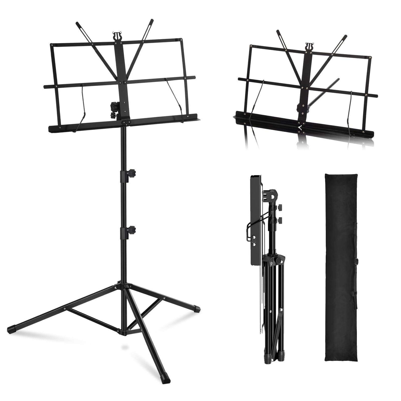 Stand - 2 in 1 Dual-Use Folding Sheet Music Stand, Desktop Book Stand Lightwe...