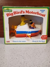 Vintage Tyco Big Bird's Motorboat Sesame Street Bert Ernie Wind Up Toy 1993 1994