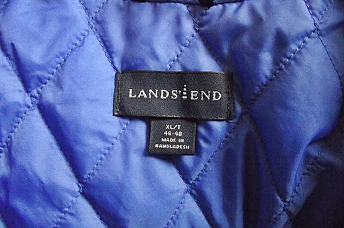 BRAND NEW Lands End Mens Blue Nylon Coat Jacket Hood XL Tall NWOT - Picture 9 of 10