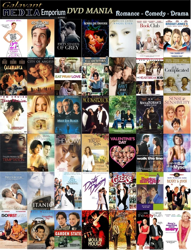 DVD Mania Pick Your Movies Romance Comedy Drama Music Combined Ship DVD Lot - Image 2 of 2