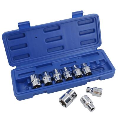 1/2'' Drive Star Torx Shallow Female E Sockets E10 - E24 9pc Set