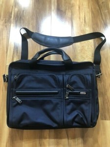 tumi blue briefcase