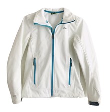 Koppen Full Zip Jacket Womens Size S Front Zip Drawstring White