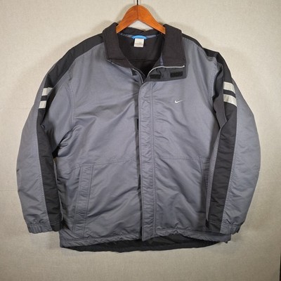 Vintage Nike Fleece Lined Full Zip Up Jacket Gray/Black Gray Tag Era Men's XXL