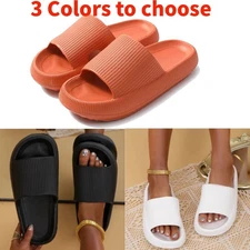 3 Colors Women Thick Platform Cloud Slippers Soft EVA Pillow Slides Non-Slip