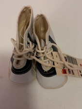 White Black Crib Tennis Shoes Infant Size 2 Vintage 1980s Early 80  s With Tags
