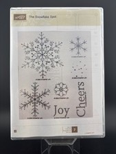 Stampin Up The Snowflake Spot 106785 Rubber Mounted Stamp Winter Cheers Joy