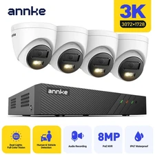 ANNKE 8CH H.265+ 8MP 8CH NVR Dome 5MP Color POE IP Security Camera System CCTV