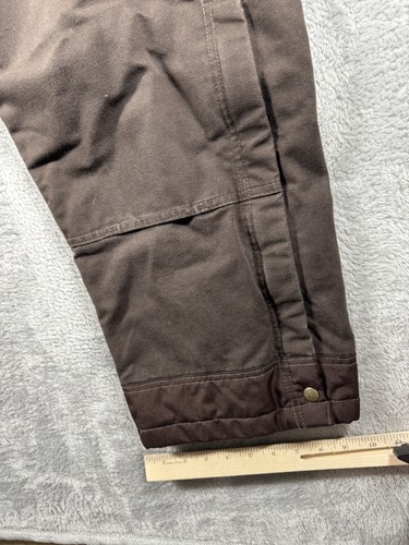 Carhartt Overalls Mens Large Short Brown Duck Canvas Double Knee Insulated Work - Picture 9 of 20