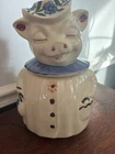 Vintage Shawnee USA Pottery Winnie The Pig Blue Clover Blossom Cookie Jar
