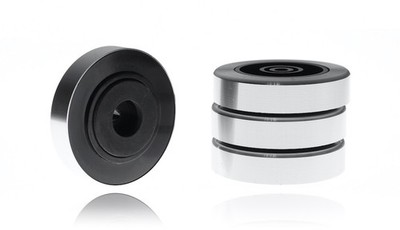 4x Hifi Gerätefüße Ø 45 x10mm Silber Boxenfüße