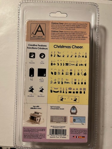 Cricut Christmas Cheer Die-Cut Shapes Cartridge Complete Provo Craft 29-0019 New - Picture 2 of 2
