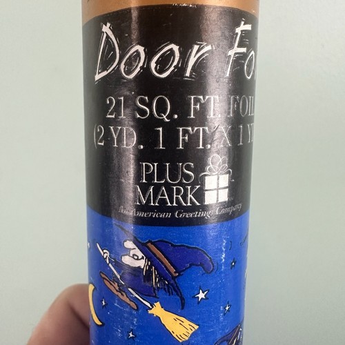 Vintage 80’s PLUS MARK Halloween Door Foil Cover Witches Flying Brooms Stars NOS - Picture 6 of 8