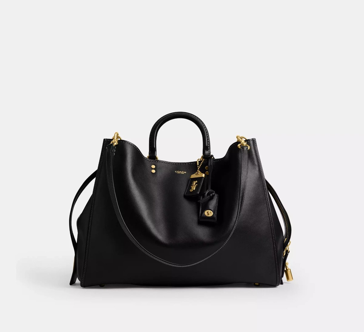 Coach Rogue Bag 40 Black Leather With Brass Hardware | Brand New
