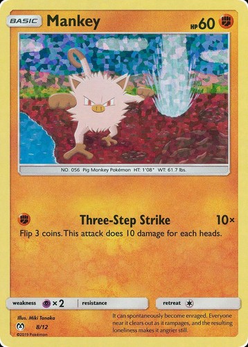 Pokemon Mankey (8/12) McDonald's Collection 2019 DMG HOLO
