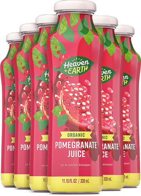 100% Pure Organic Pomegranate Juice 11.15Oz (6 Pack), NO Concentrate! Cold Press