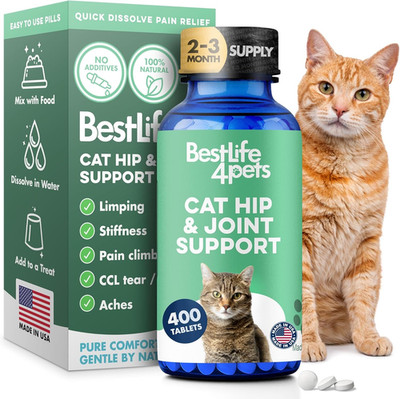 Cat Joint Supplement and Mobility Support - Natural Plant-Based Formula Provides