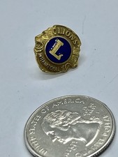 Vintage Lions Club International Blue & Gold Enamel Tac Pin
