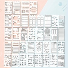 36 Pcs Journal Stencils Set, Planner Stencil for DIY Drawing, 4 x 7 Inch Temp...