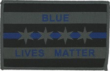 CITY OF CHICAGO FLAG PATCH: Grey Blue Lives M...