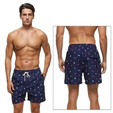 DATIFER Men's Beach Shorts Quick Dry Swimsuit Mesh Liner Surfing Gym Shorts New