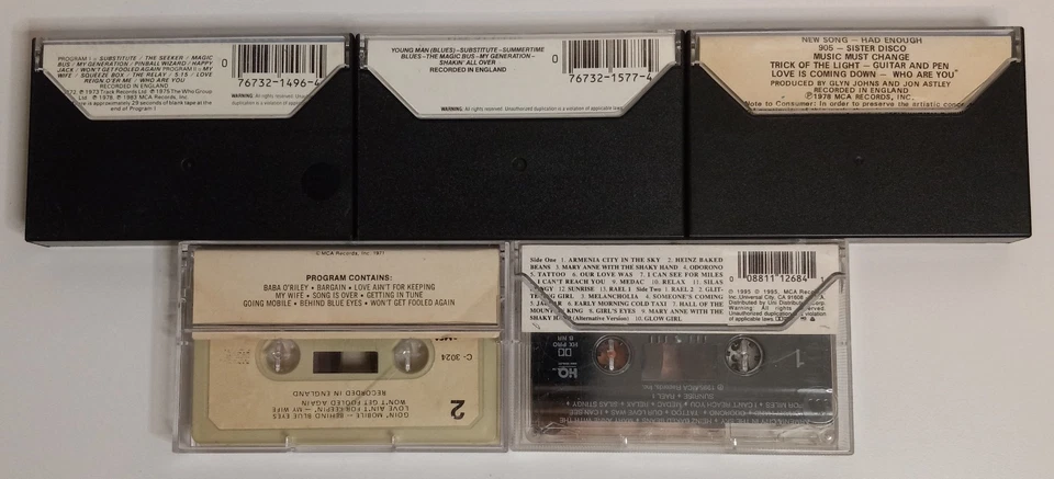 The Who Cassettes: Greatest Hits-Live at Leeds-Who Are You-Who's Next-Sell Out - Image 3 of 4