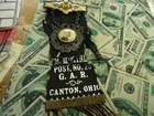 Old Civil War G.A.R. GAR Post McKinley Canton Ohio Ribbon Photo Button Medal