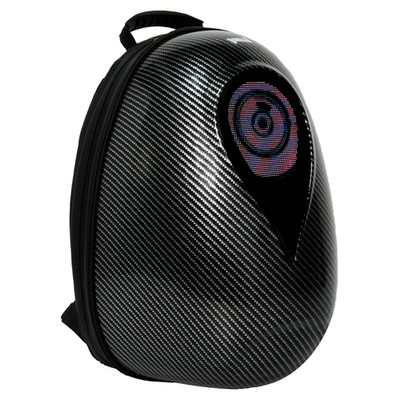 LED Motorrad Rucksack mit Display, Carbon Muster, App Steuerung, Pixlii Aura