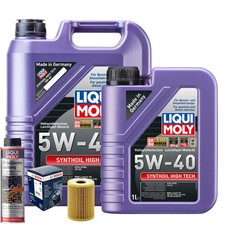 Motoröl 5W40 LIQUI MOLY Synthoil High Tech 6L+BOSCH Ölfilter +Ölschlammspülung
