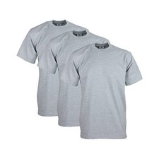 3 PACK PROCLUB MENS HEATHER GREY HEAVYWEIGHT SHORT SLEEVE COTTON T SHIRTS