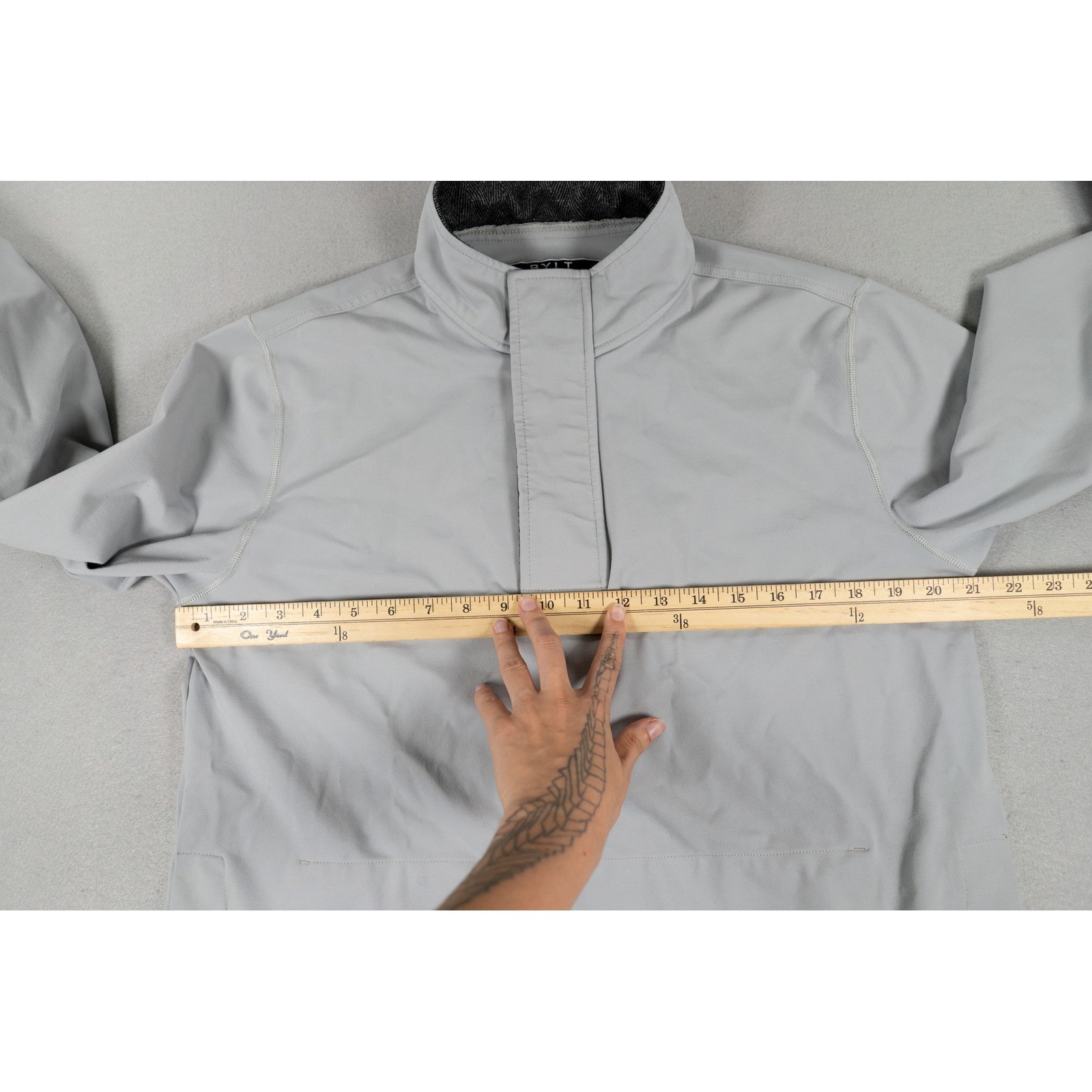 BYLT Men Elite Fairway Pullover Mock Neck Snap Performance Gray Size L Athleisur image 8